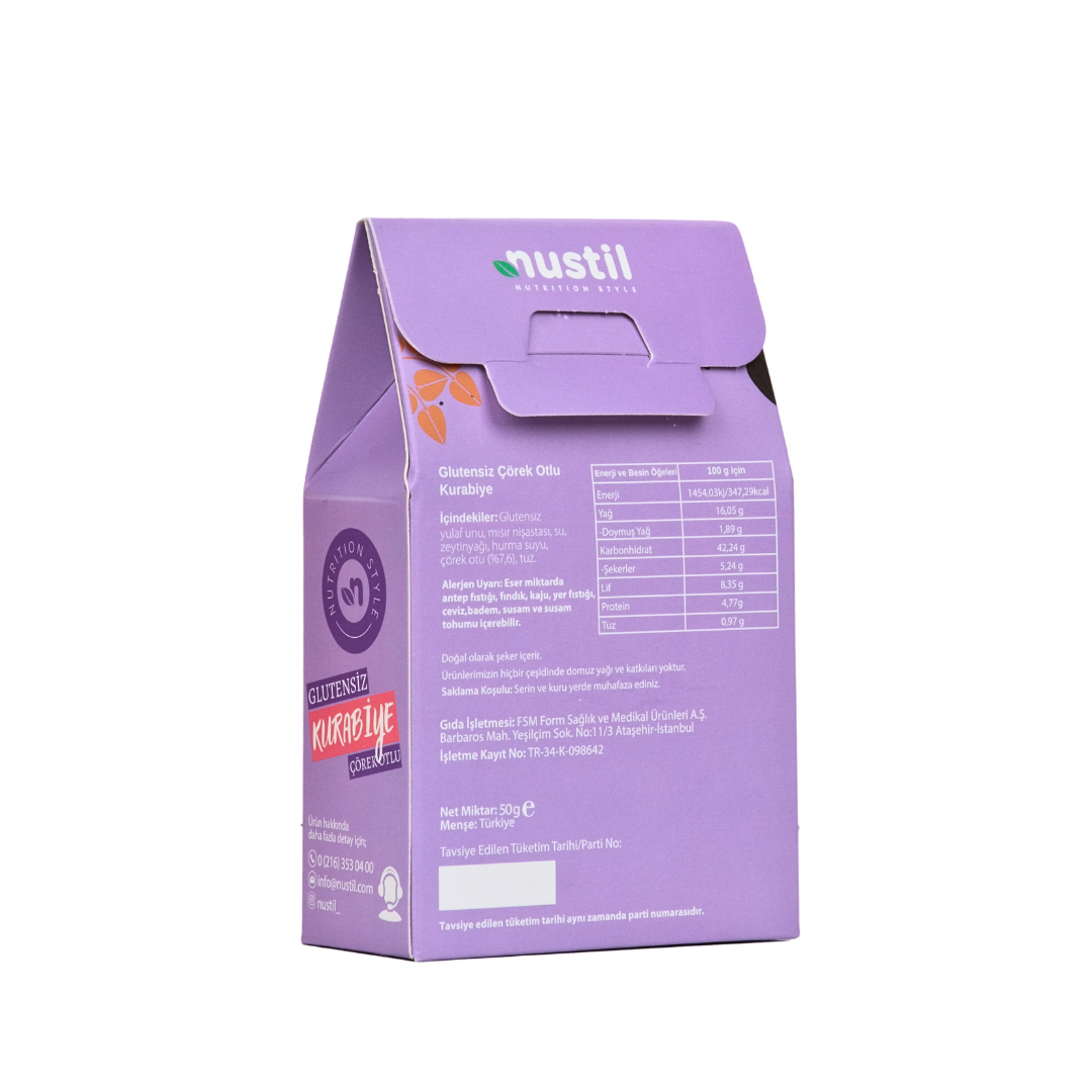 NUSTİL Glutensiz Çörek Otlu Kurabiye 50g