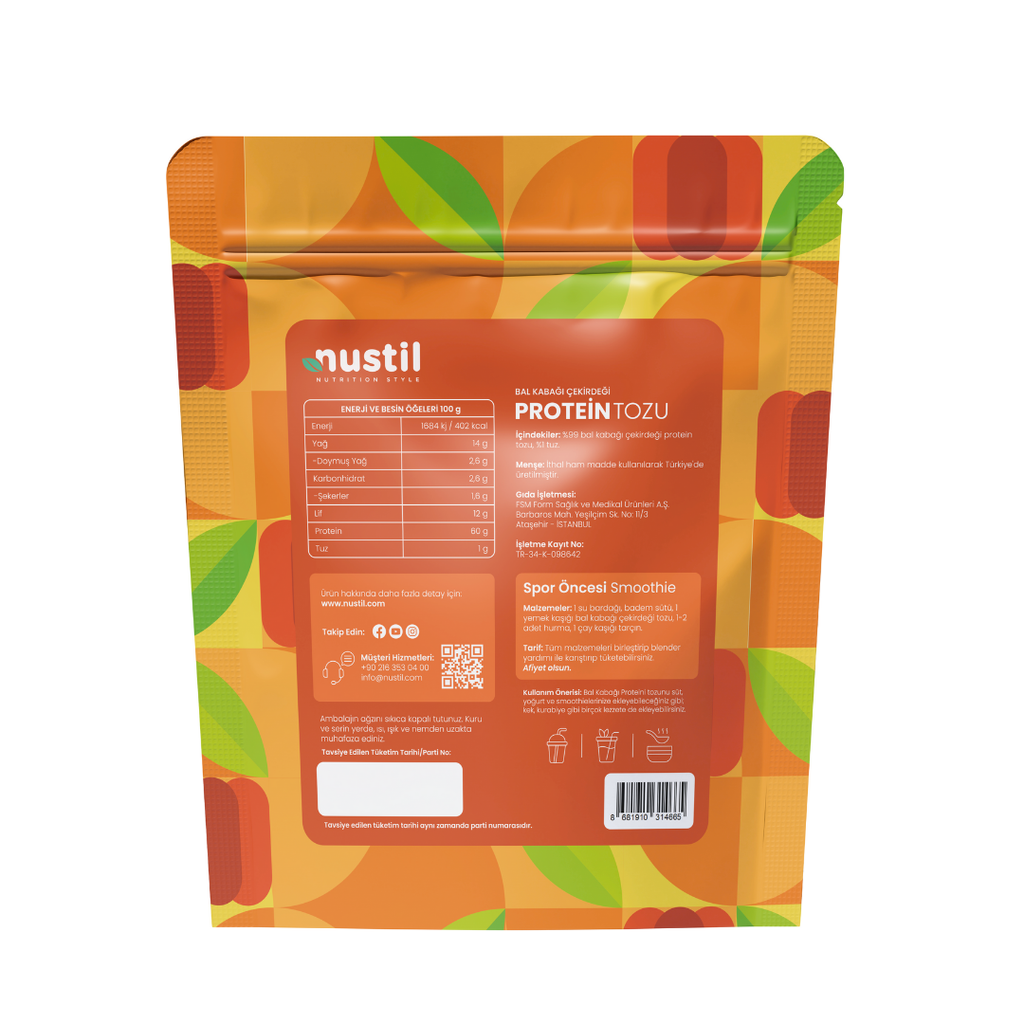 NUSTİL- Bal -Kabağı -Çekirdeği -Proteini -Tozu -350g