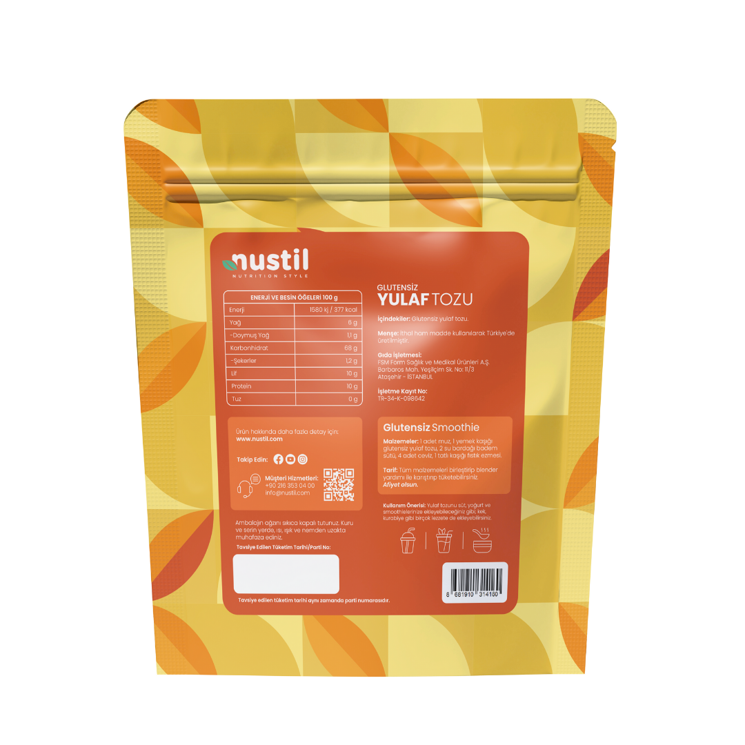 NUSTİL Glutensiz Yulaf Tozu 300g