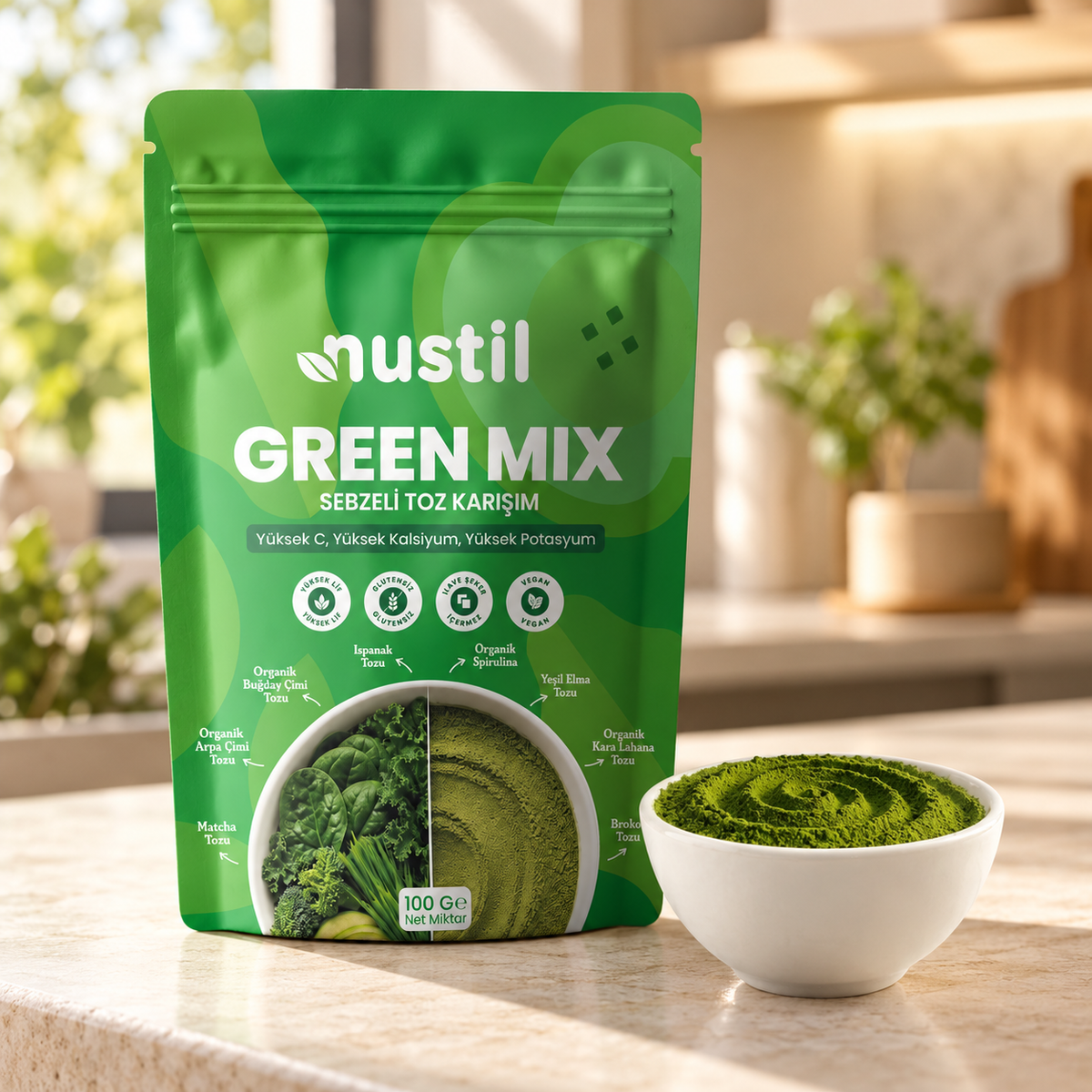 NUSTİL Green Mix Sebzeli Toz Karışım 100g