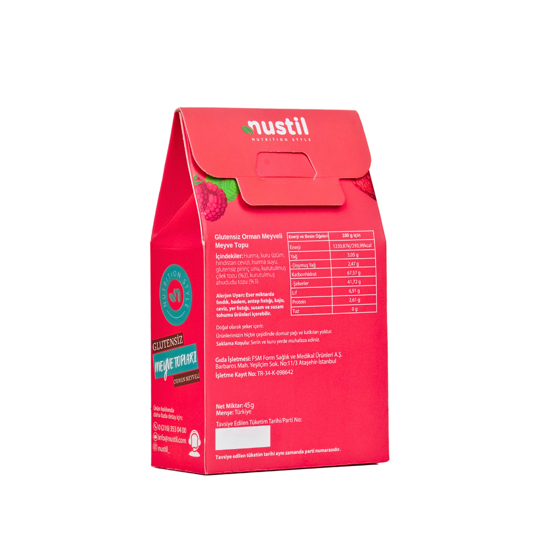 NUSTİL Glutensiz Orman Meyveli Meyve Topları 45g