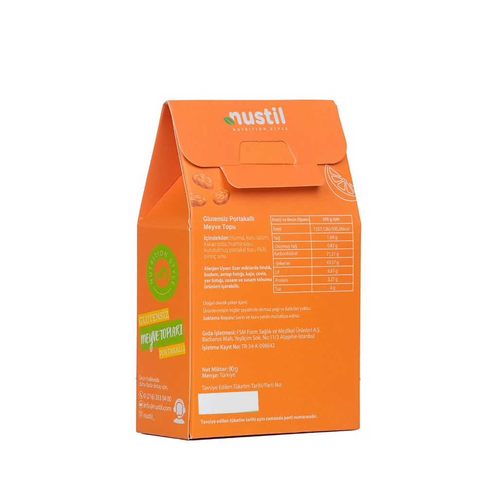 NUSTİL Glutensiz Portakallı Meyve Topları 90g
