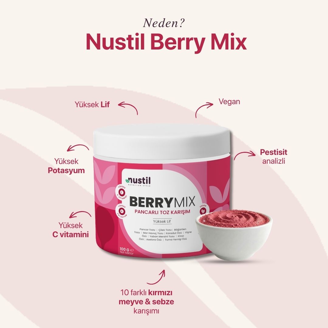 NUSTİL Berry Mix Orman Meyveli Toz Karışım 100g