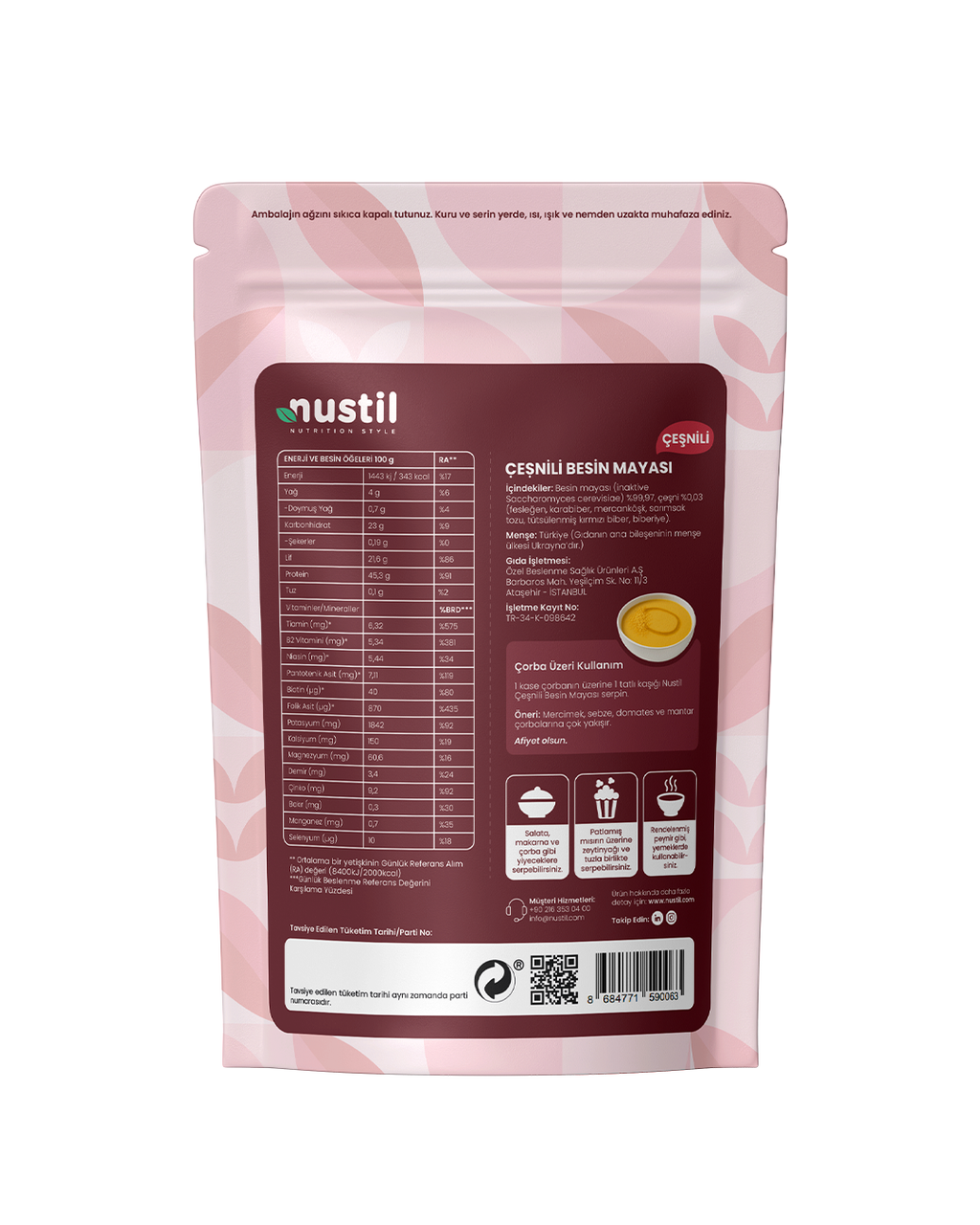 NUSTİL Besin Mayası - Çeşnili 100g