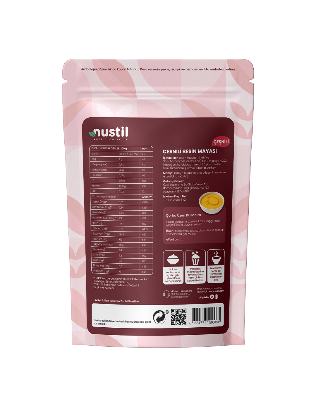 NUSTİL Besin Mayası - Çeşnili 100g