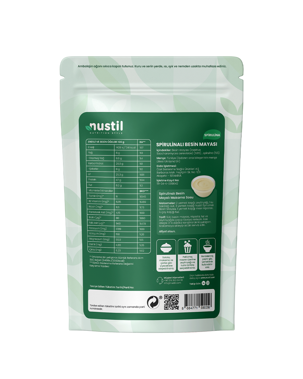NUSTİL Besin Mayası - Spirulinalı 100g