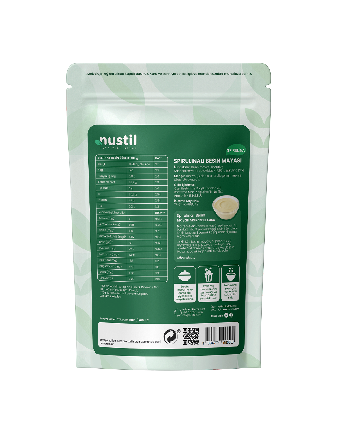 NUSTİL Besin Mayası - Spirulinalı 100g
