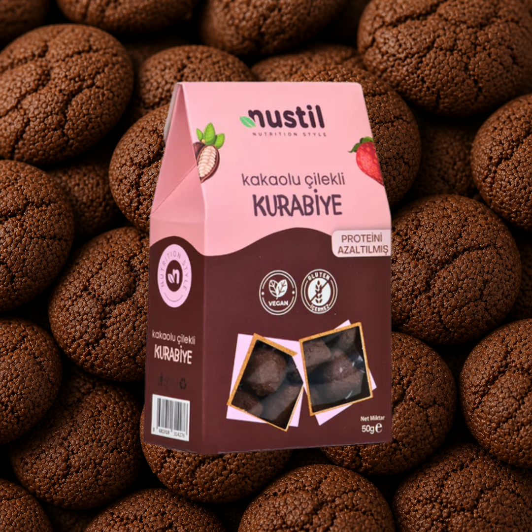 NUSTİL Proteini Azaltılmış Glutensiz Kakaolu Çilekli Kurabiye 50g
