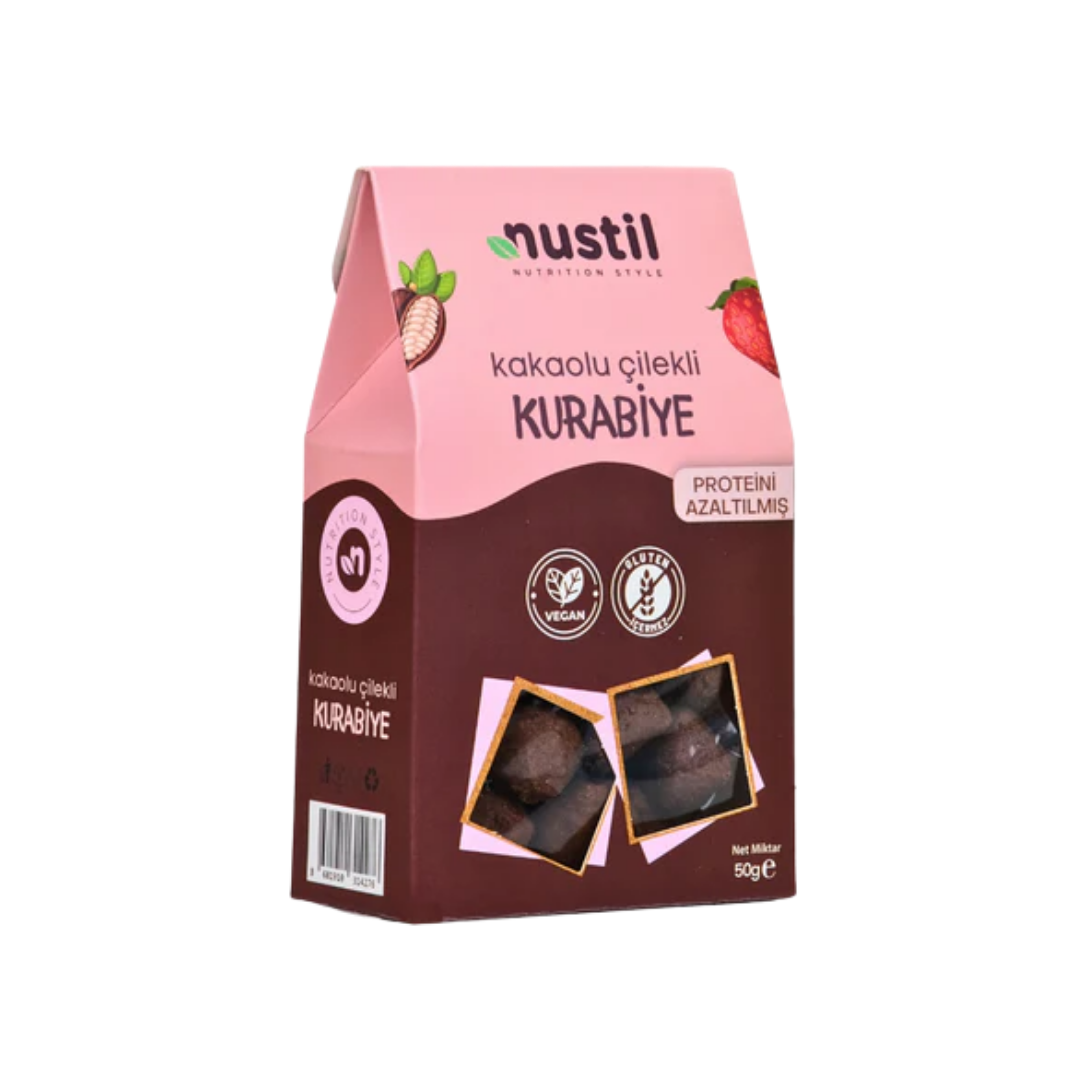NUSTİL Proteini Azaltılmış Glutensiz Kakaolu Çilekli Kurabiye
