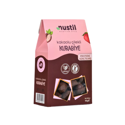 NUSTİL Proteini Azaltılmış Glutensiz Kakaolu Çilekli Kurabiye