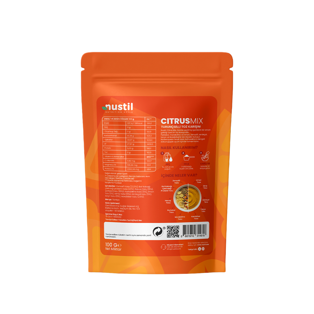 NUSTİL Citrus Mix Turunçgilli Toz Karışım 100g