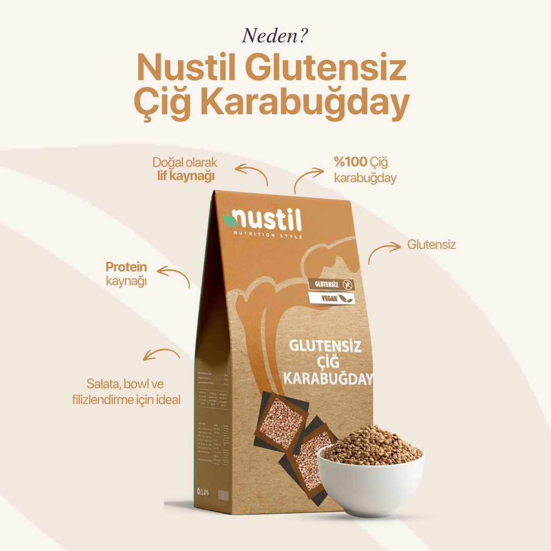 NUSTİL Glutensiz Çiğ Karabuğday 350g