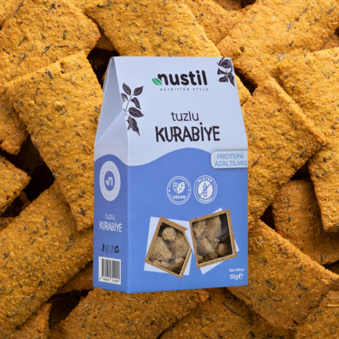 NUSTİL Proteini Azaltılmış Tuzlu Kurabiye 50g