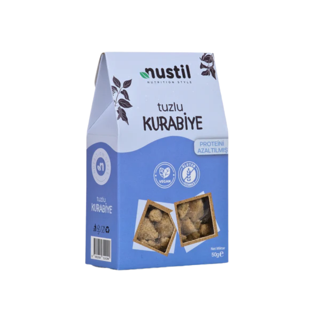 NUSTİL Proteini Azaltılmış Tuzlu Kurabiye 50g