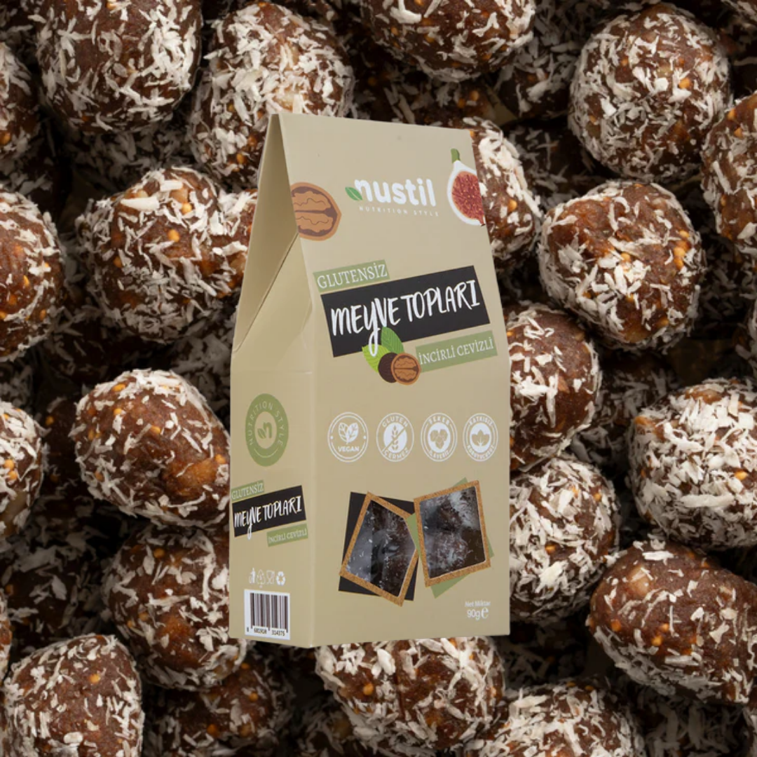 NUSTİL Glutensiz İncirli Cevizli Meyve Topları 90g