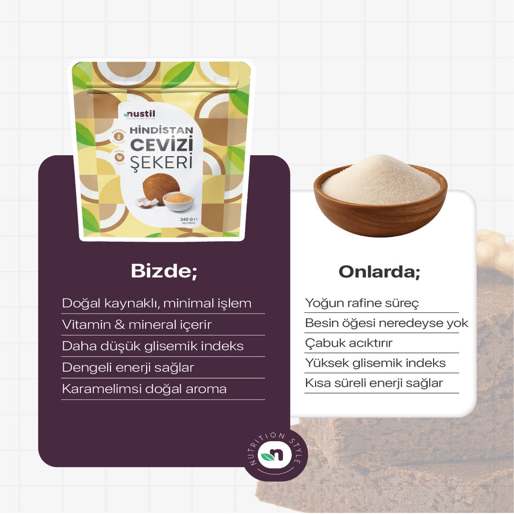NUSTİL Hindistan Cevizi Şekeri 340g