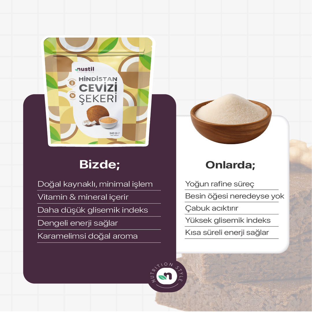 NUSTİL Hindistan Cevizi Şekeri 340g