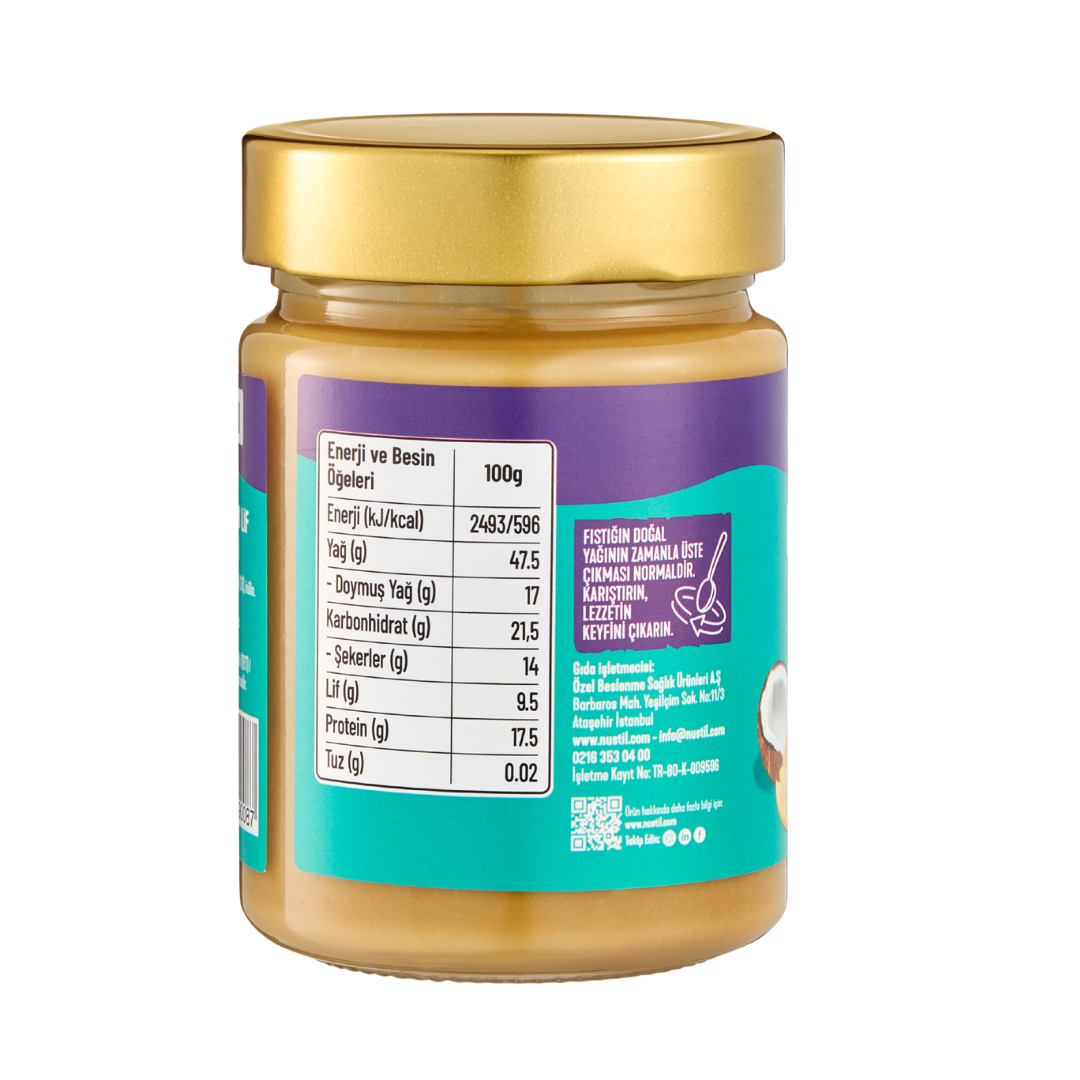 NUSTİL Hindistan Cevizi Yağlı Yer Fıstığı Ezmesi 300g