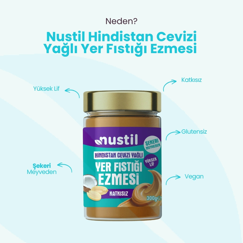 NUSTİL Hindistan Cevizi Yağlı Yer Fıstığı Ezmesi 300g