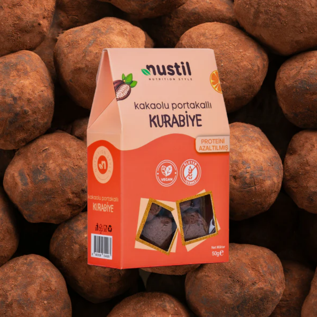 NUSTİL Proteini Azaltılmış Glutensiz Kakaolu Portakallı Kurabiye 50g