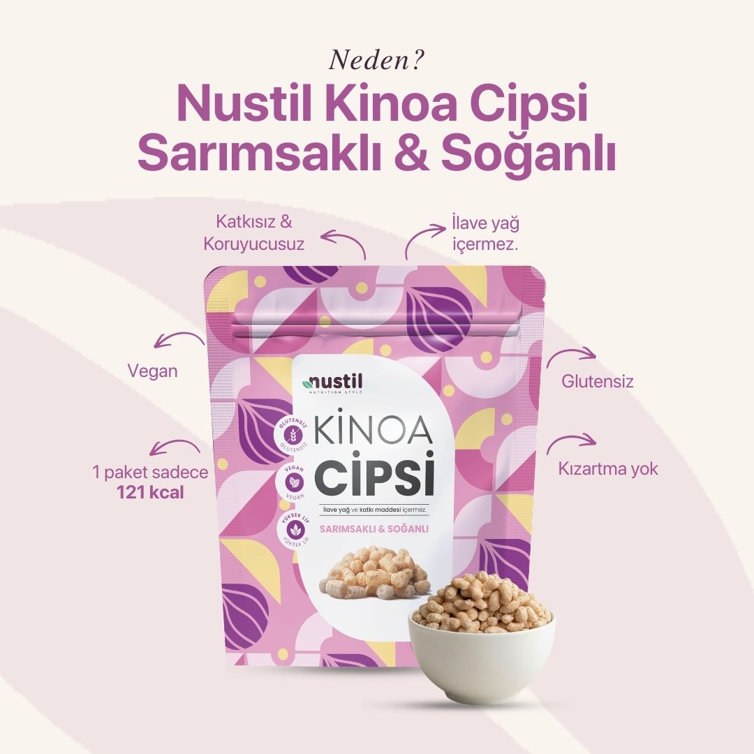 NUSTİL Sarımsaklı & Soğanlı Kinoa Cipsi 35g