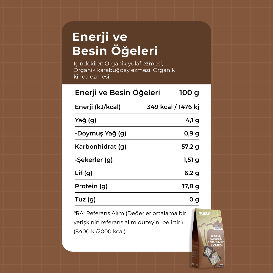 NUSTİL Organik Karabuğday Ezmesi 250g