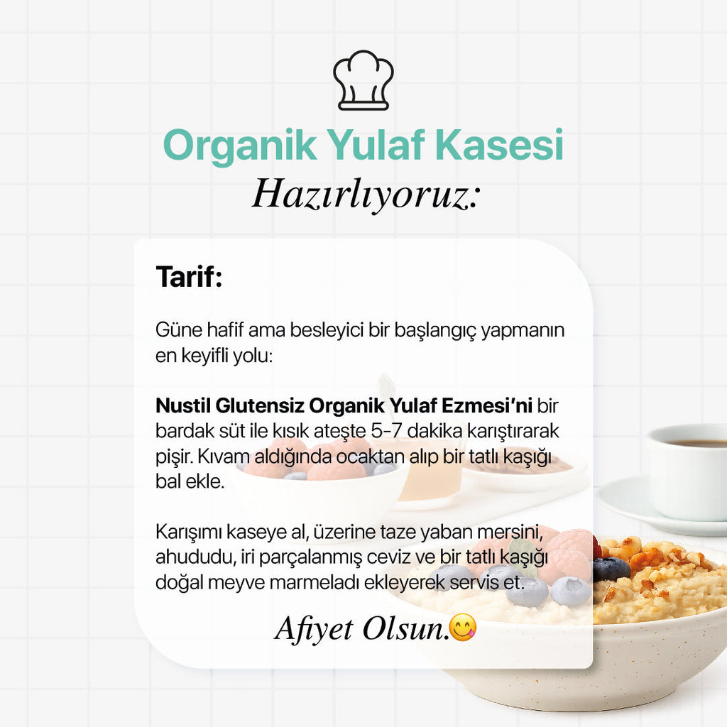 NUSTİL Organik Glutensiz Yulaf Ezmesi 250g