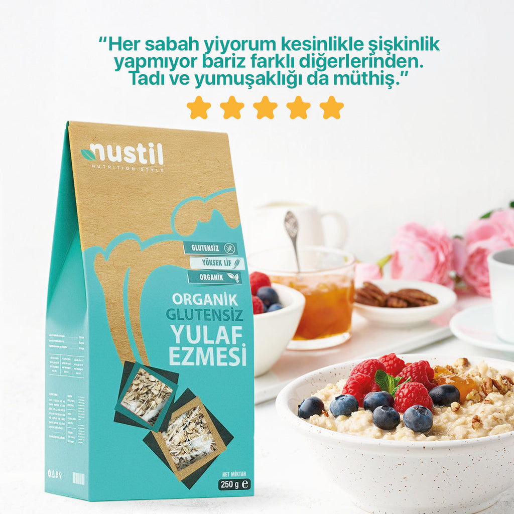NUSTİL Organik Glutensiz Yulaf Ezmesi 250g